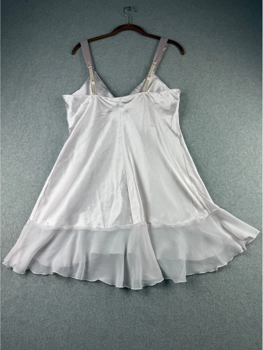 Linea Donatella Pink Satin Babydoll Chemise L Lace Ruffle Y2K Coquette Lingerie